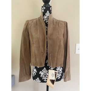 Vintage 100% pig suede single button brown